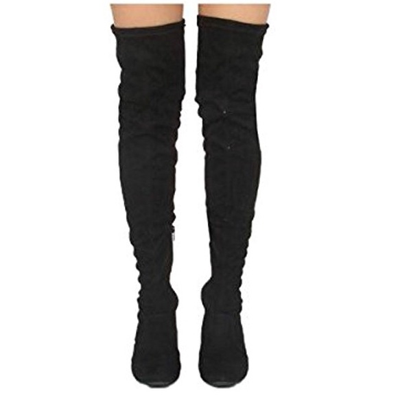 ❣️LAST 9❣️ Over the Knee Back Lace Up Boots Black - Picture 3 of 8